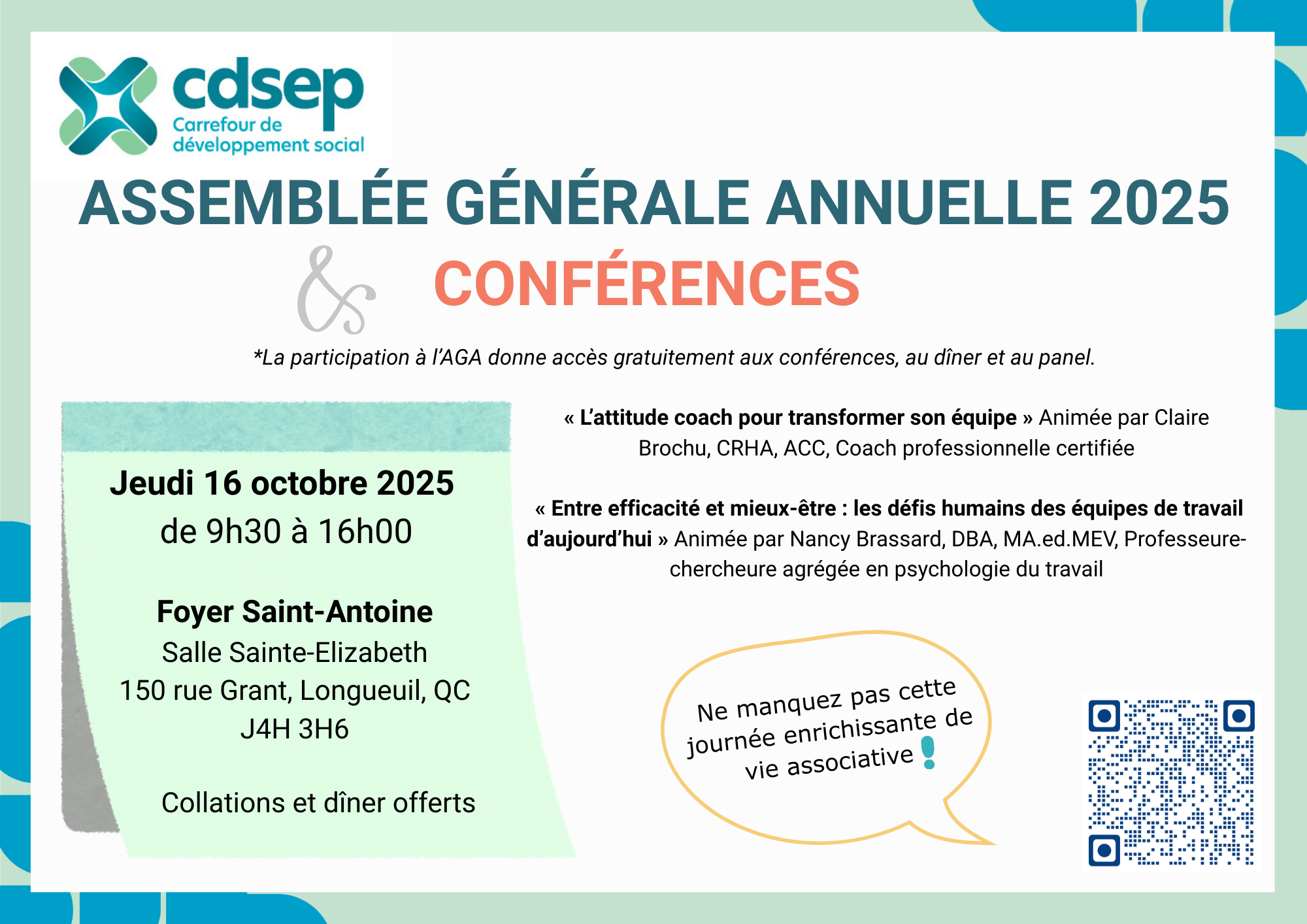 📣 Invitation à l’Assemblée Générale Annuelle du CDSEP 2025 et aux conférences gratuites